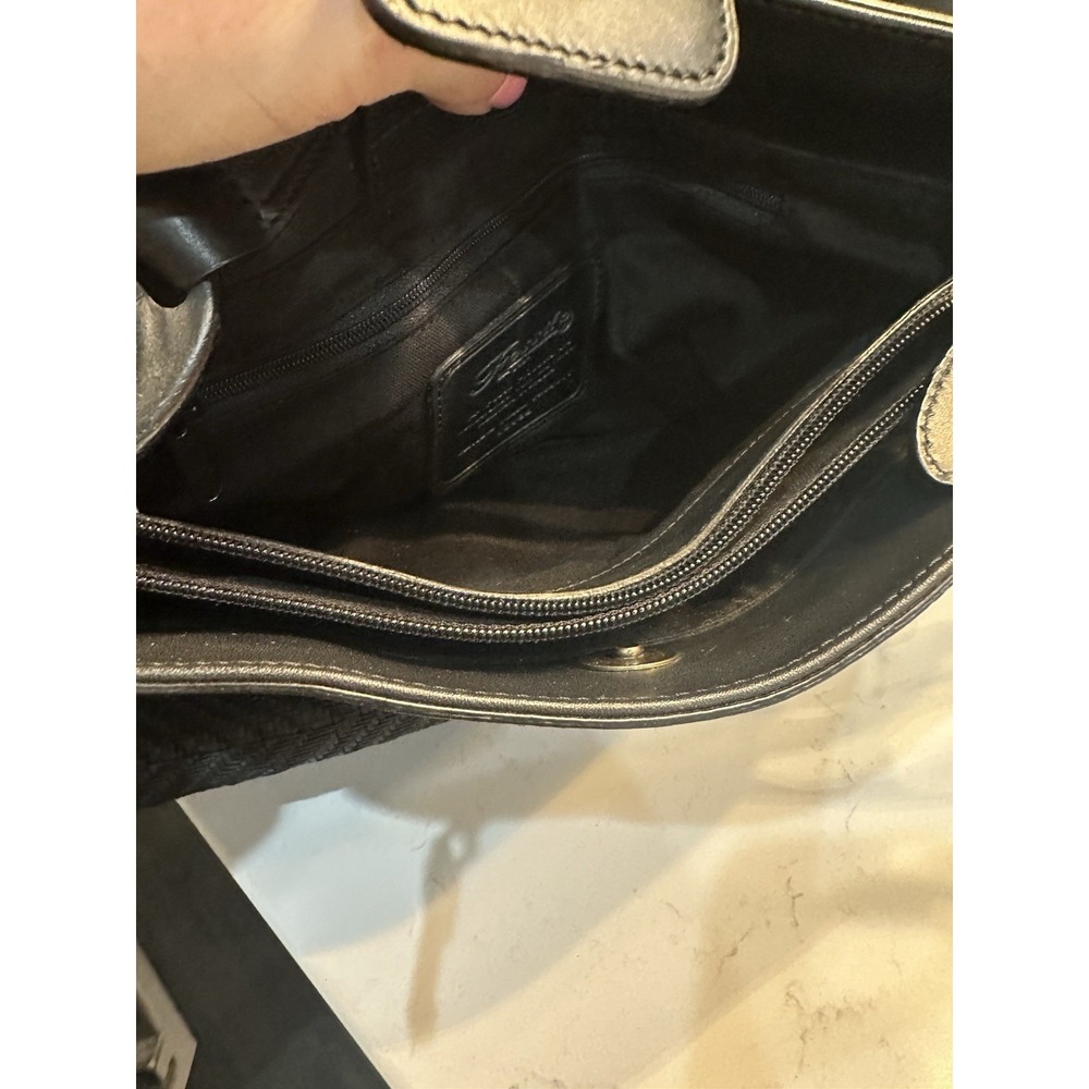 Vintage 1990's Fossil Shoulder Woven Black Leather Shoulder Bag - Picture 11 of 11